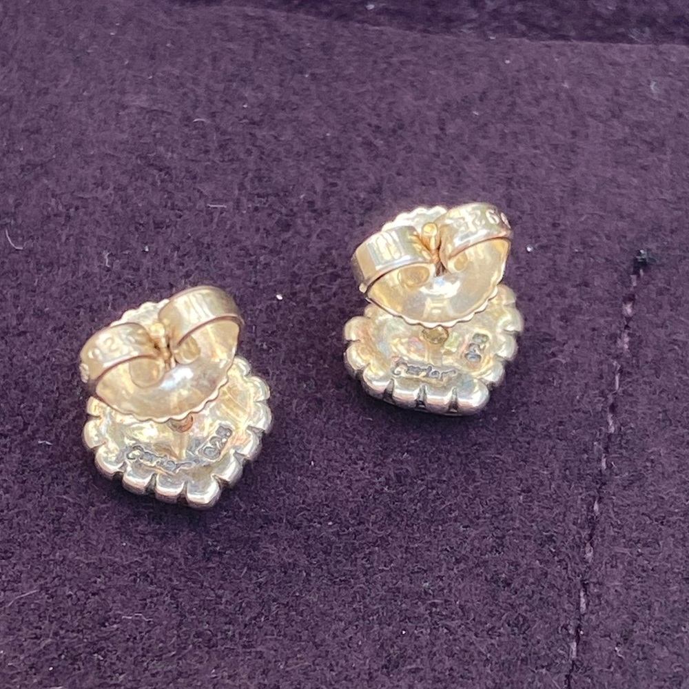 💜 LAGOS Sterling Silver Heart Earrings 14K Solid Gold Posts, Caviar Collection - Picture 2 of 9